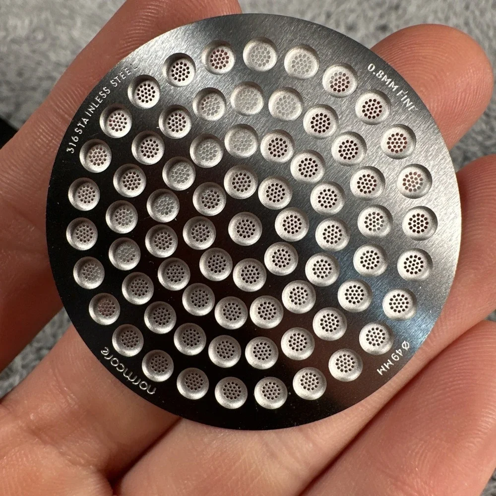 Normcore 49mm Puck Screen, 0.8mm Thickness, Lower x 0.8mm, Silver